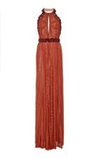J. Mendel Sleeveless Metallic Striped Gown