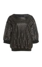 Nour Hammour Clyde Studded Leather Sweatshirt