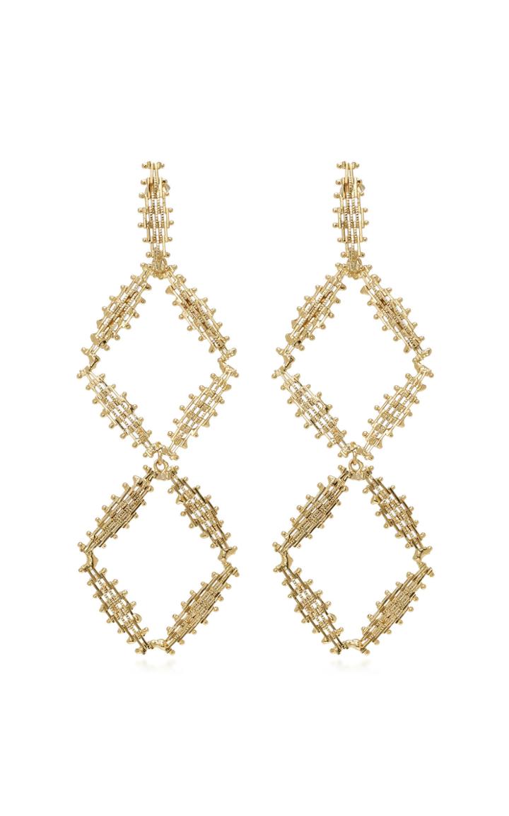Rosantica Volutt Double Gold-tone Brass Earrings