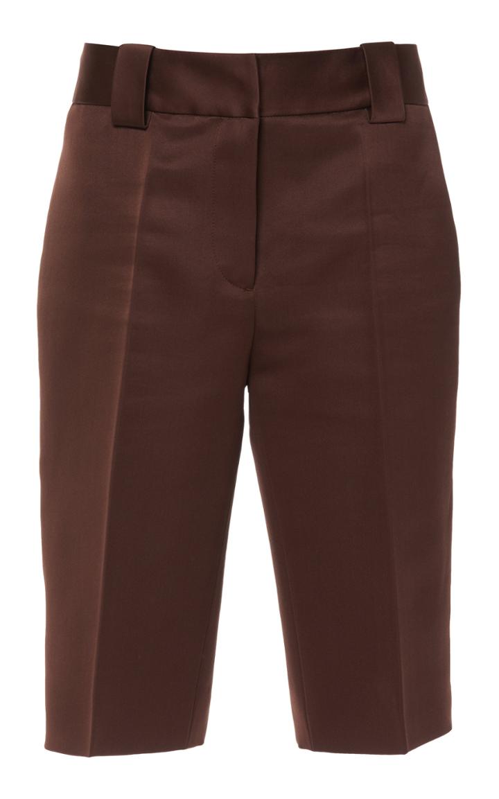 Prada Satin Mid Rise Bermuda Shorts