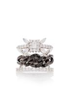 Moda Operandi Yeprem Stack Illusion Black Strada Chain And Diamond Ring Size: 38.0mm