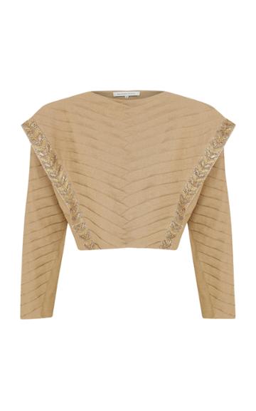 Raisa Vanessa Strass Embellished Camel Sweater