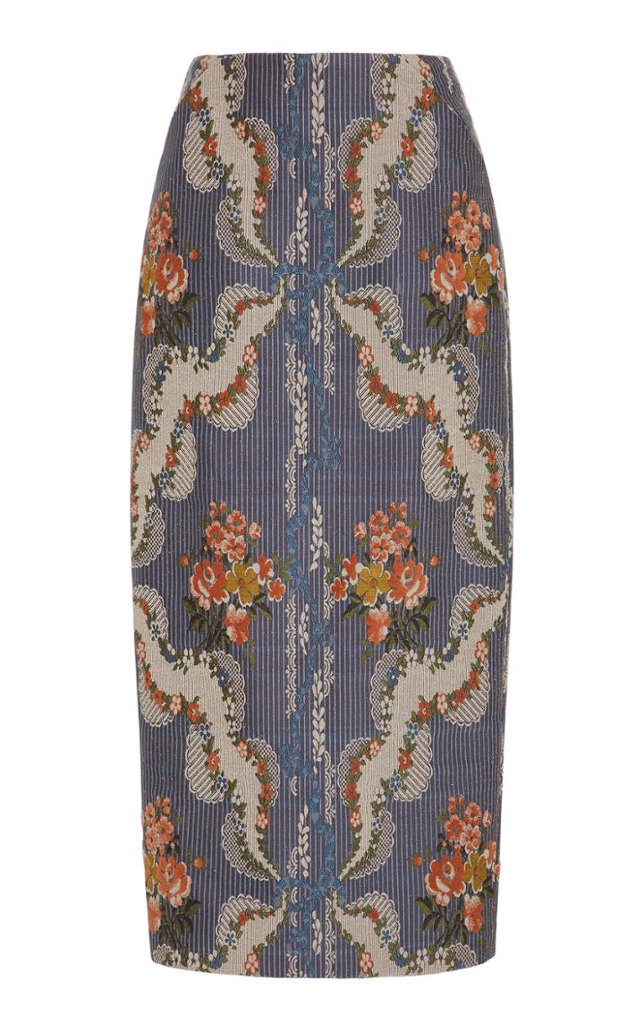 Brock Collection Snow Floral Corded Jacquard Skirt