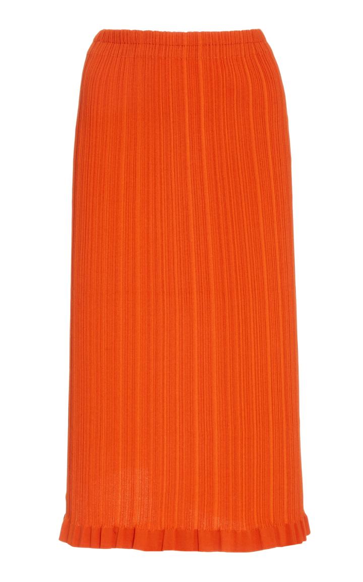 Acne Studios Kora Ribbed Cotton-blend Knee-length Skirt