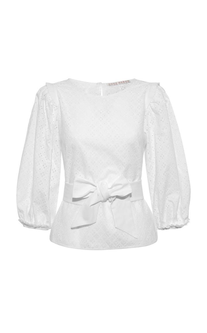 Anna Mason Birdie Eyelet Peplum Blouse