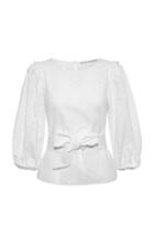 Anna Mason Birdie Eyelet Peplum Blouse