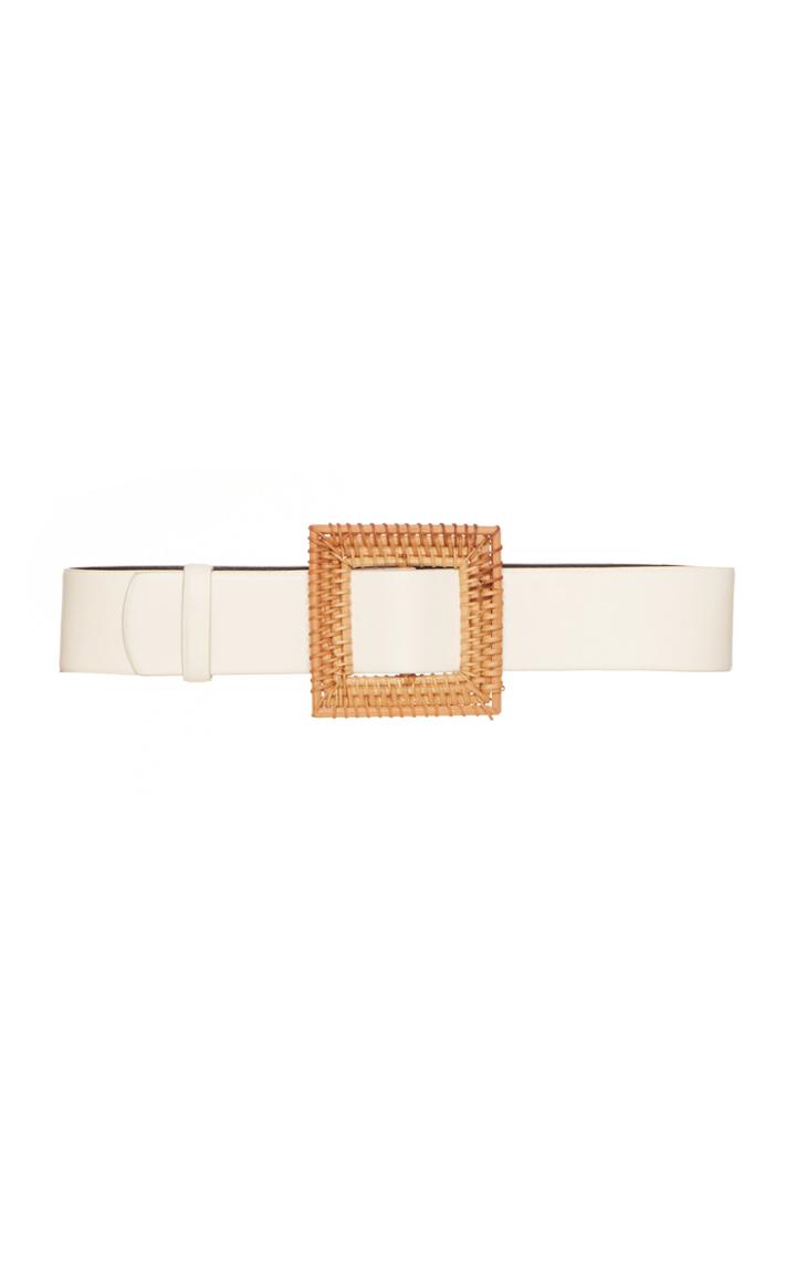 Moda Operandi Oscar De La Renta Wicker Buckle Leather Belt Size: Xs