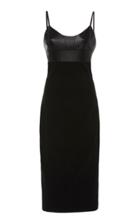 Narciso Rodriguez Leather And Wool Midi Dress