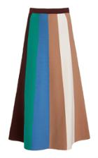 Victoria Victoria Beckham Striped Knit Midi Skirt