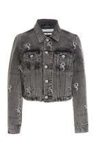 Off-white C/o Virgil Abloh Floral Crop Denim Jacket