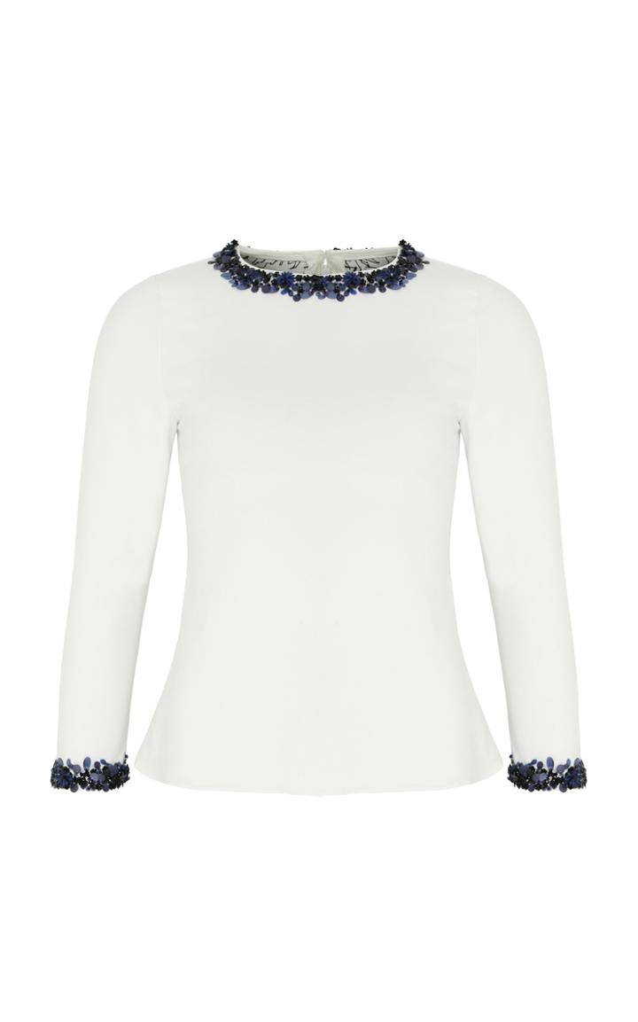 Razan Alazzouni Embellished Silk Top