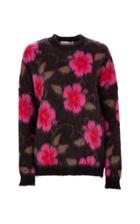 La Doublej Printed Mohair-blend Sweater