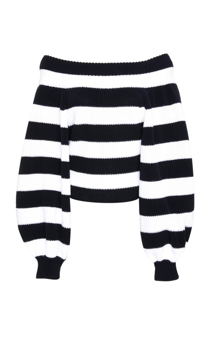 Oscar De La Renta Striped Knit Top