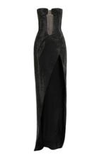 Moda Operandi Balmain High Slit Embroidered Dress