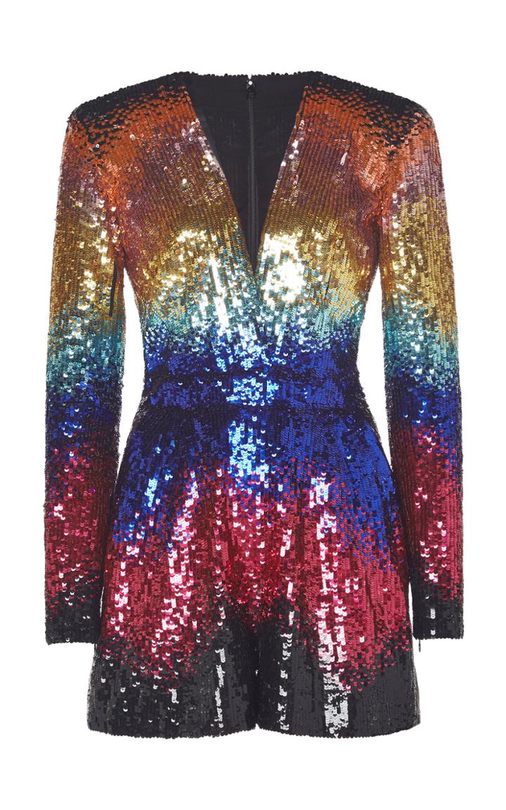 Moda Operandi Zuhair Murad Multi-tone Sequin-embellished Romper Size: 32