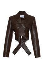 Moda Operandi Aleksandre Akhalkatsishvili Faux Leather Wrap Blazer Size: Xs