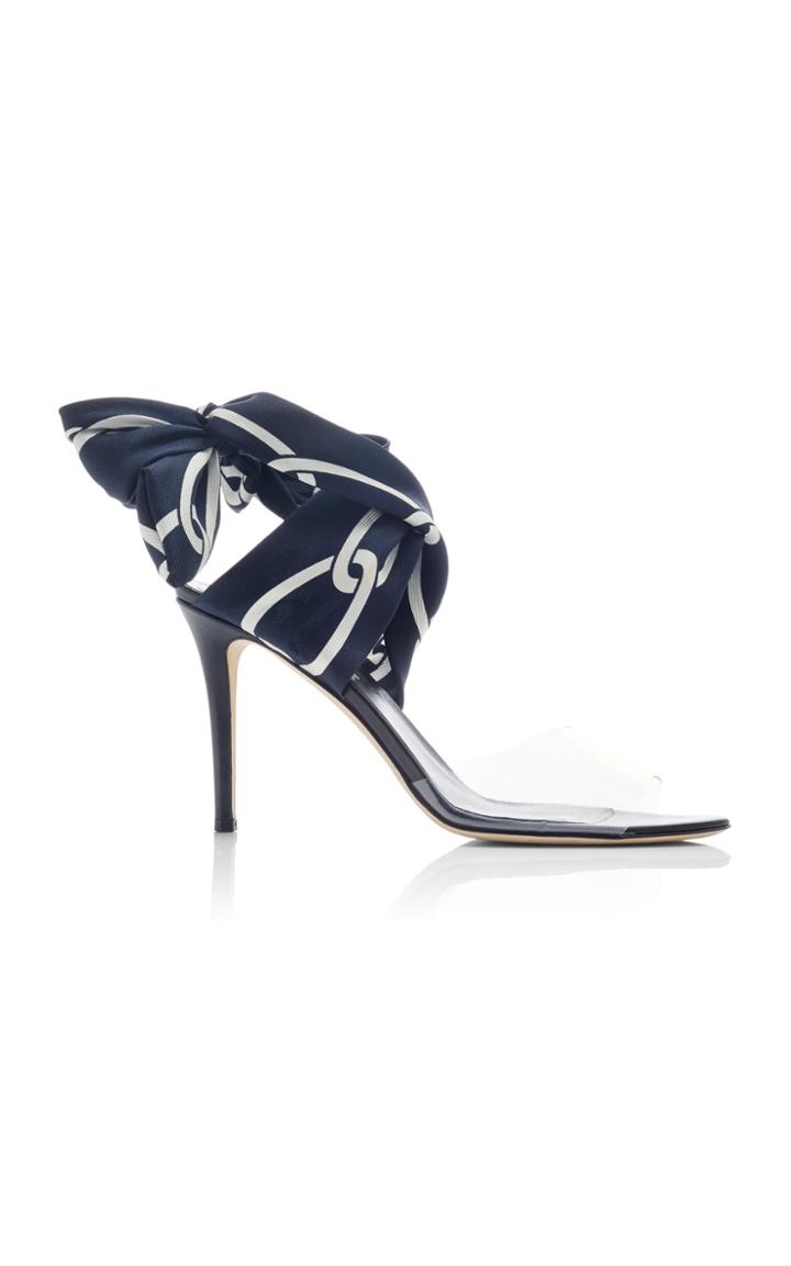 Monse Chain Print Ankle Wrap Sandals