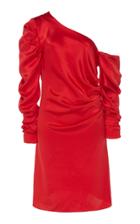 Michael Lo Sordo One-shoulder Silk Mini Dress