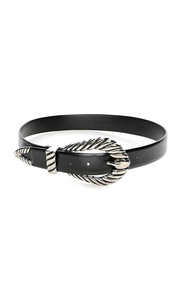 Moda Operandi Alberta Ferretti Western Buckle Leather Belt