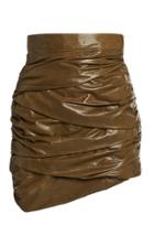 Moda Operandi Zeynep Aray Ruched Leather Mini Skirt