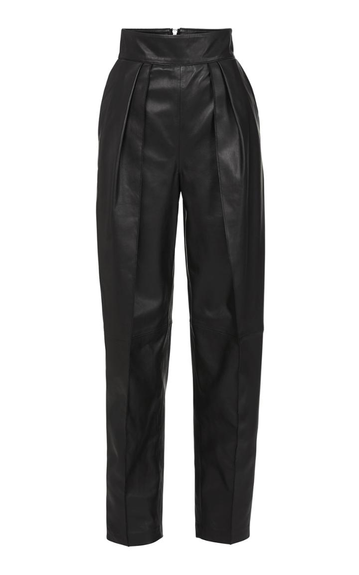 Moda Operandi Maticevski Social Pleated Leather Cropped Pants