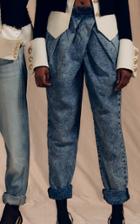 Balmain Cross Front Acid Wash Stretch Jeans