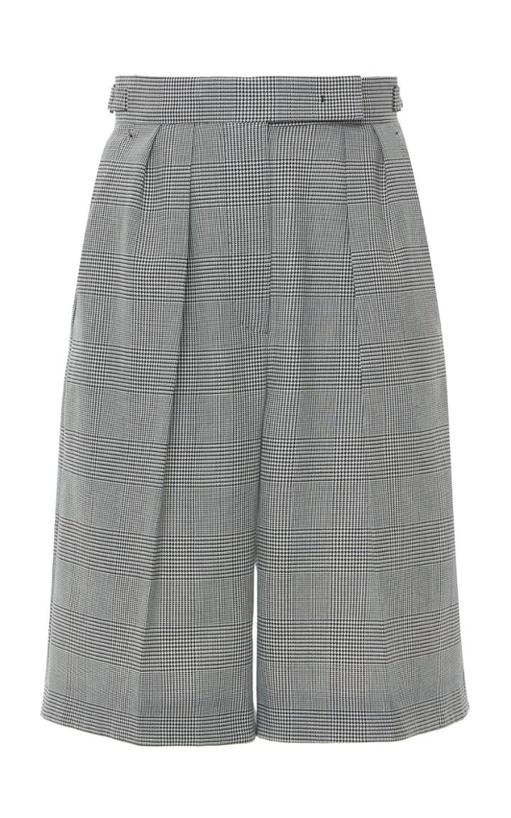 Moda Operandi Max Mara Limone Prince Of Wales Checked Cotton Shorts Size: 0