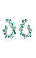 Hueb M'o Exclusive Emerald Curved Hoop Earrings