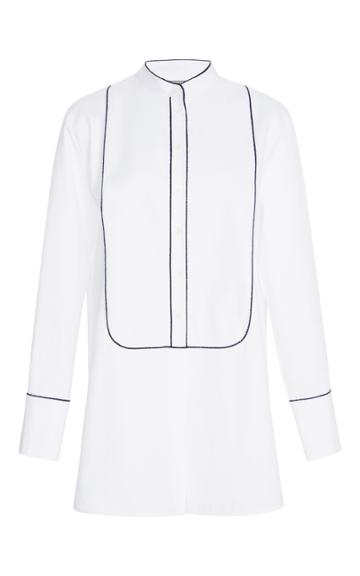 Maison Pre Collarless Tuxedo Shirt