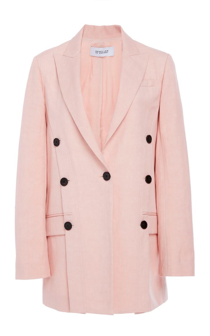 Derek Lam 10 Crosby Oversized Linen Double-breasted Blazer