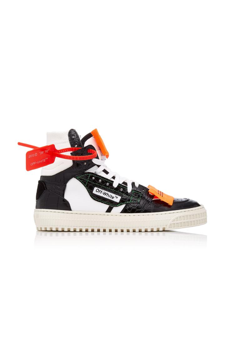 Off-white C/o Virgil Abloh Appliqud Paneled Textured-leather Sneakers