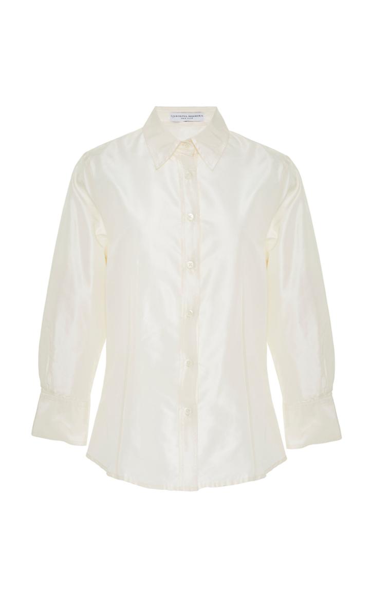 Carolina Herrera Classic Taffeta Silk Shirt