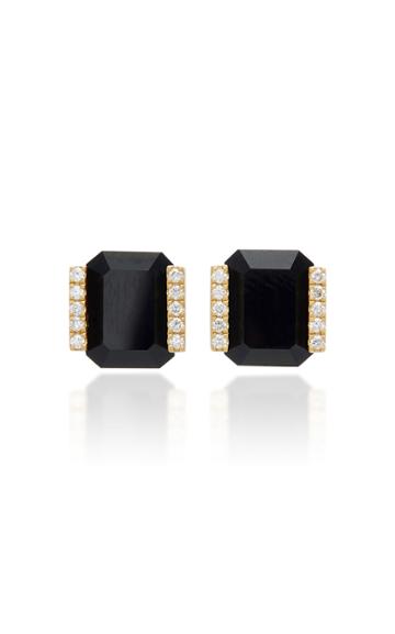 Doryn Wallach Onyx And Diamond Stud Earrings