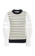 Sea Coco Combo Sleeve Striped Sweater