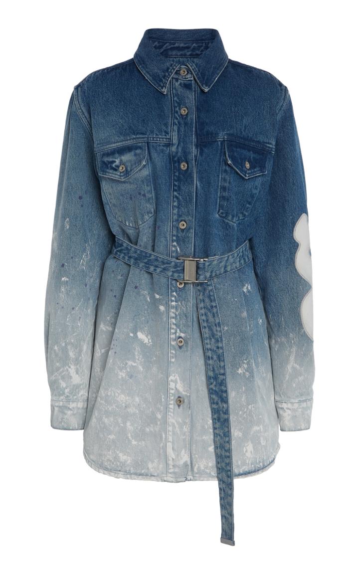 Off-white C/o Virgil Abloh Belted Bleached Shirtdress