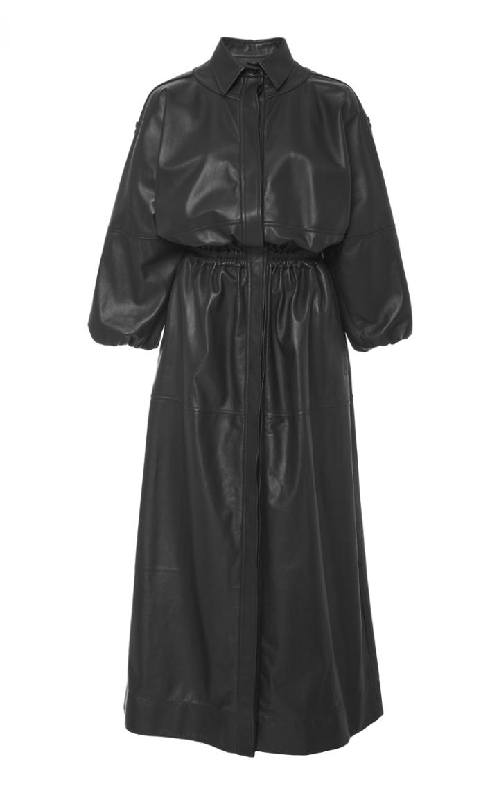 Moda Operandi Gabriela Hearst Ares Leather Button-down Maxi Dress Size: 40