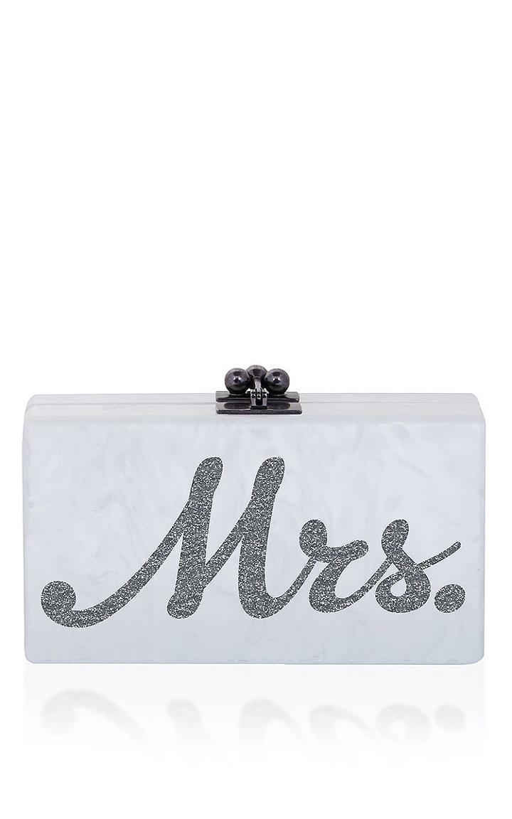 M'o Exclusive: Edie Parker Jean Mrs Clutch In Silver