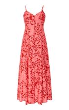 Rebecca De Ravenel Printed Silk Jacquard Button-front Maxi Dress