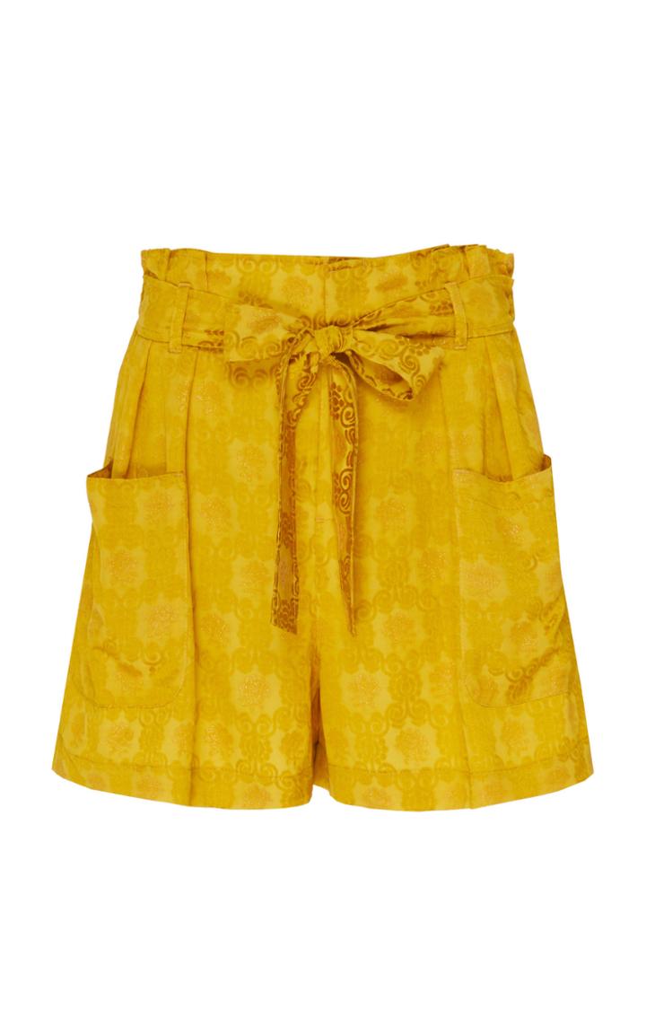 Moda Operandi Red Valentino Bow-detailed Sati-jaquard Shorts Size: 36
