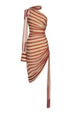 Monse One-shoulder Striped Silk Midi Dress