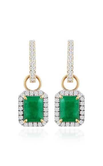 Mateo X Muzo 14k Gold Emerald And Diamond Earrings