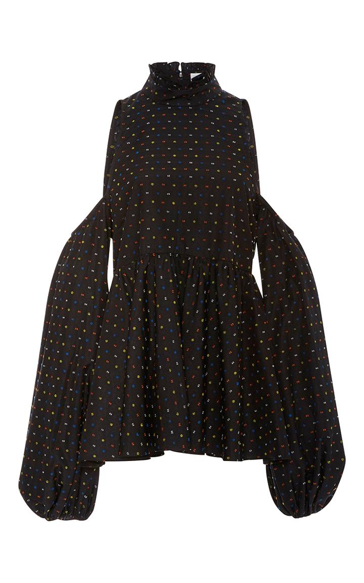 Caroline Constas Printed Peplum Blouse