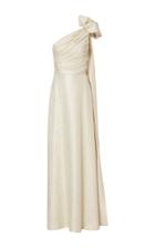 Elizabeth Kennedy One Shoulder Gown With Bow And Back Train