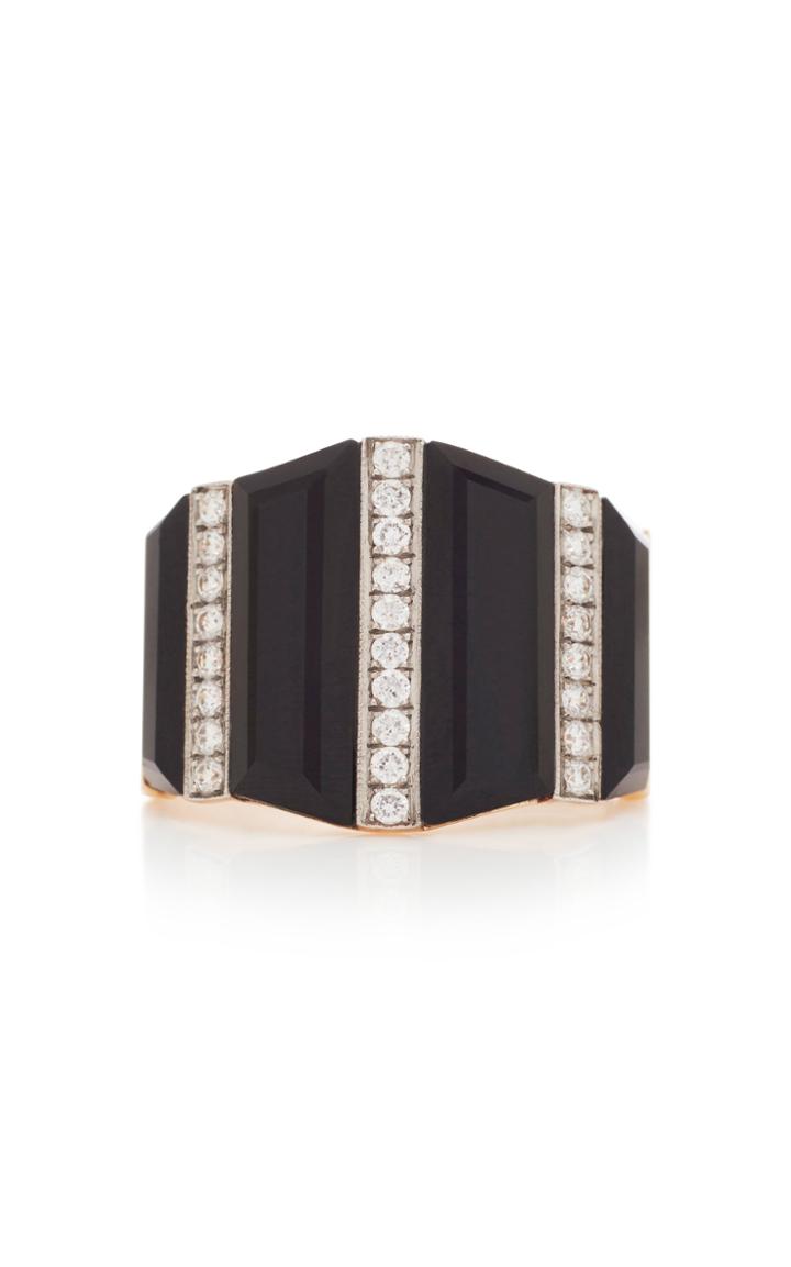 Melis Goral 14k Gold, Onyx And Diamond Ring