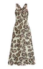 Temperley London Honeymoon Metallic Floral Chiffon Midi Dress