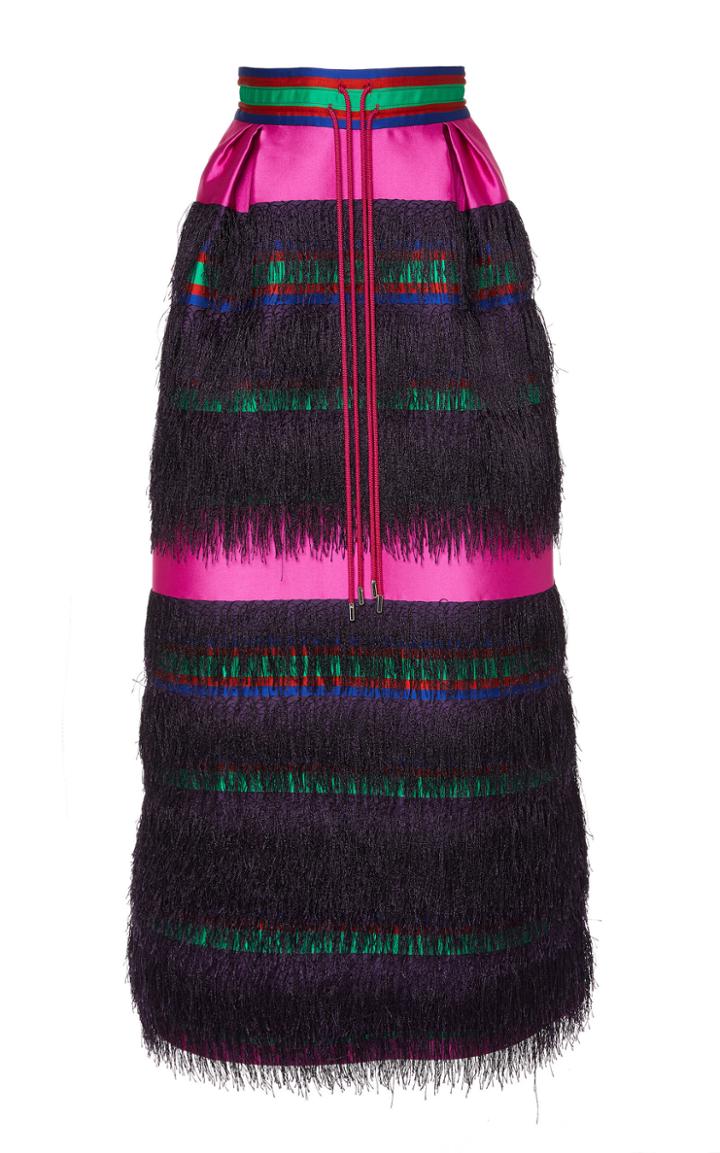 Prabal Gurung Nahagi Silk Fringe Skirt