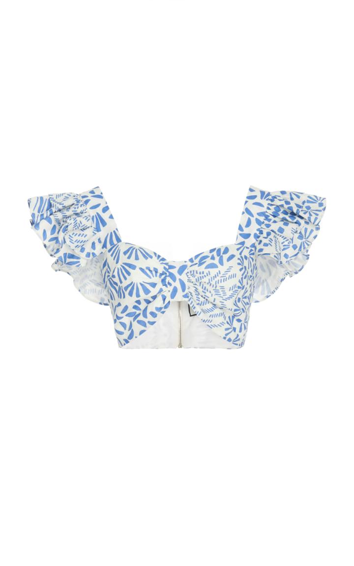 Moda Operandi Alexis Verna Cotton Abstract Crop Top Size: Xs