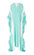 Christian Siriano M'o Exclusive V Neck Caftan With Feathers