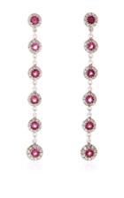 Gioia Pink Tourmaline And Diamond Drop Earrings