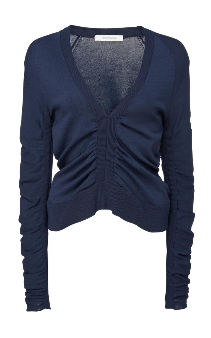 Cdric Charlier Ruched V-neck Sweater
